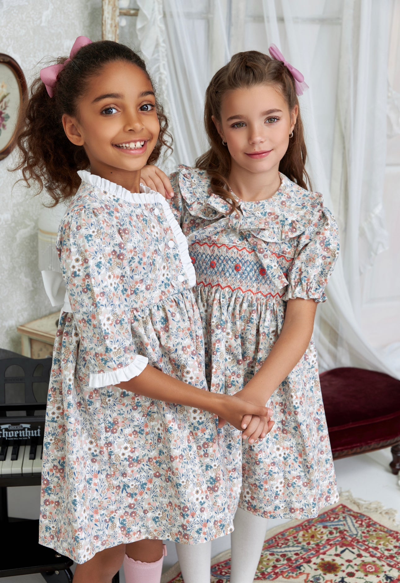 The hand smocked GABRIELLA dress - Floral