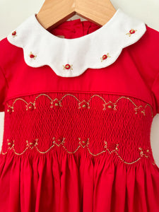 The hand smocked GRACE dress - Red (Holidays Edition)