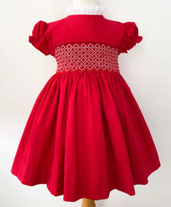 ** SECONDS SALE ** The hand smocked LUDIVINE dress - Red