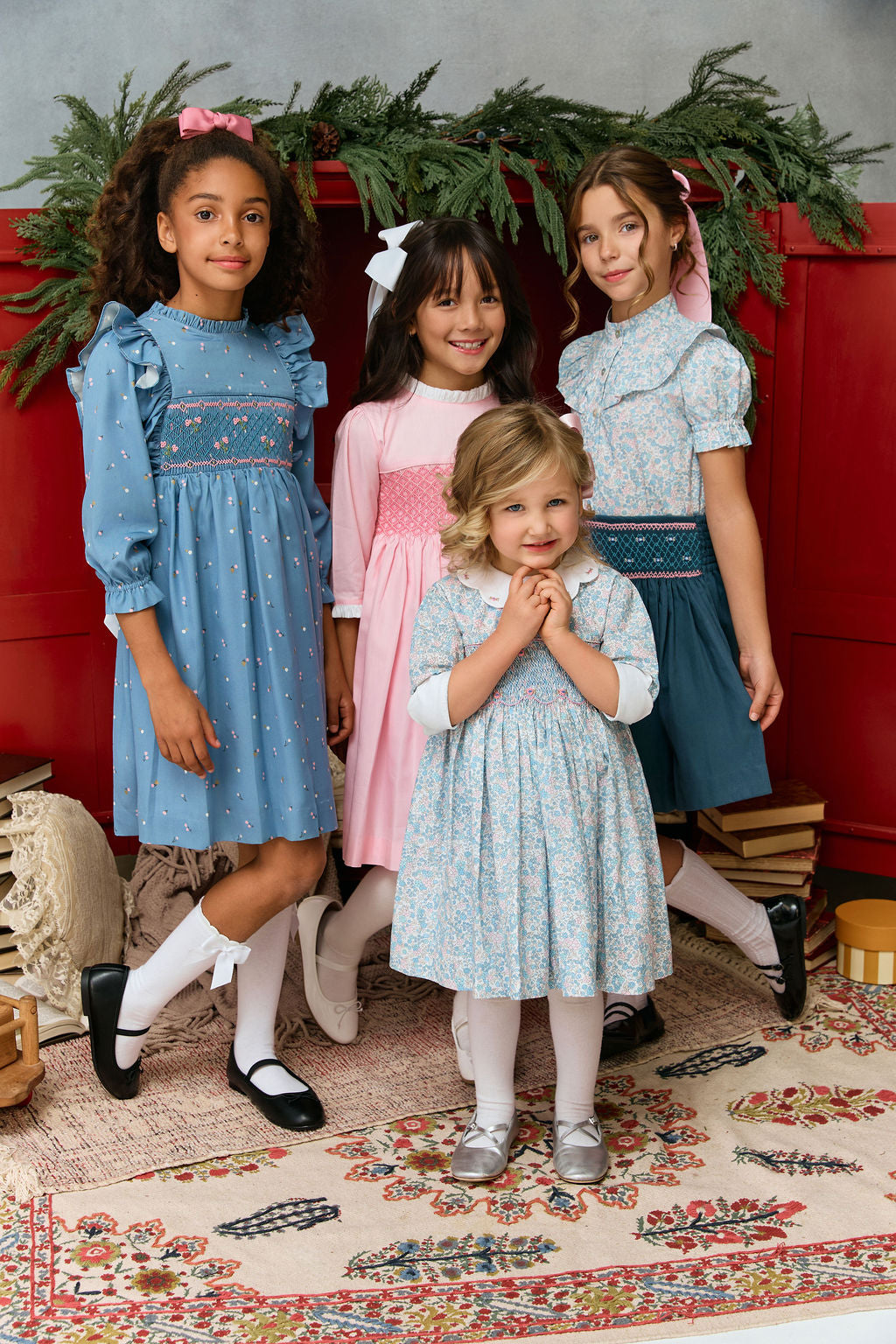 The hand smocked GRACE dress - Liberty blue