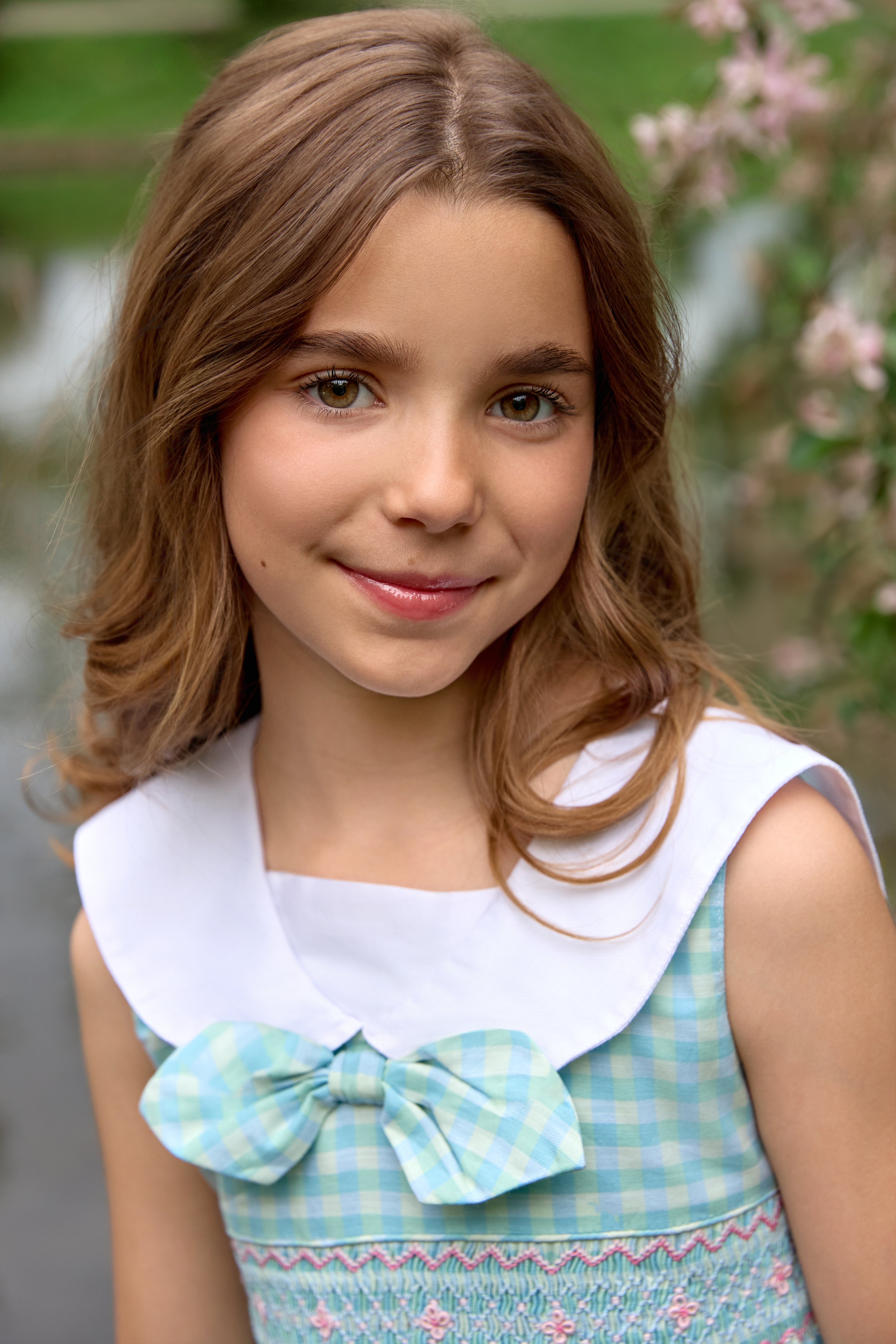 The hand smocked BIANCA dress - Vichy blue mint