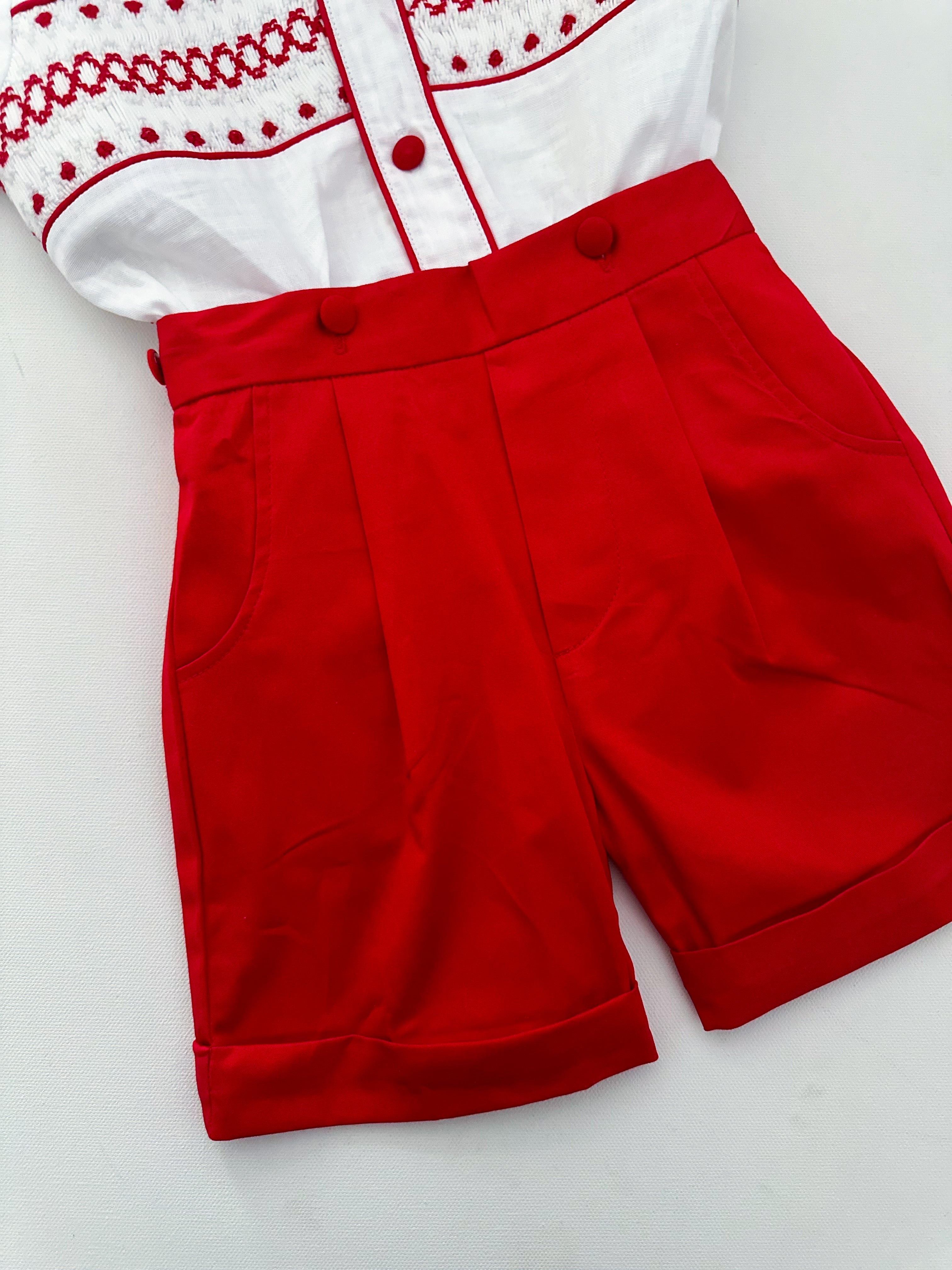 The hand smocked RAPHAEL set - Red