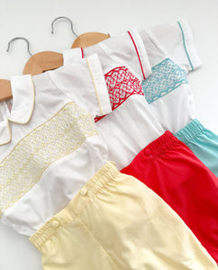 * PREORDER * The hand smocked ADAM set - Mint