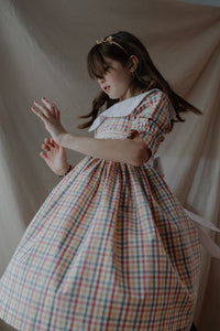 The hand smocked VICTORIA dress - checkered yellow