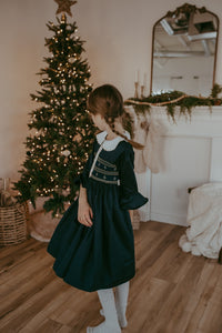 The hand smocked FLORENCE dress - Navy