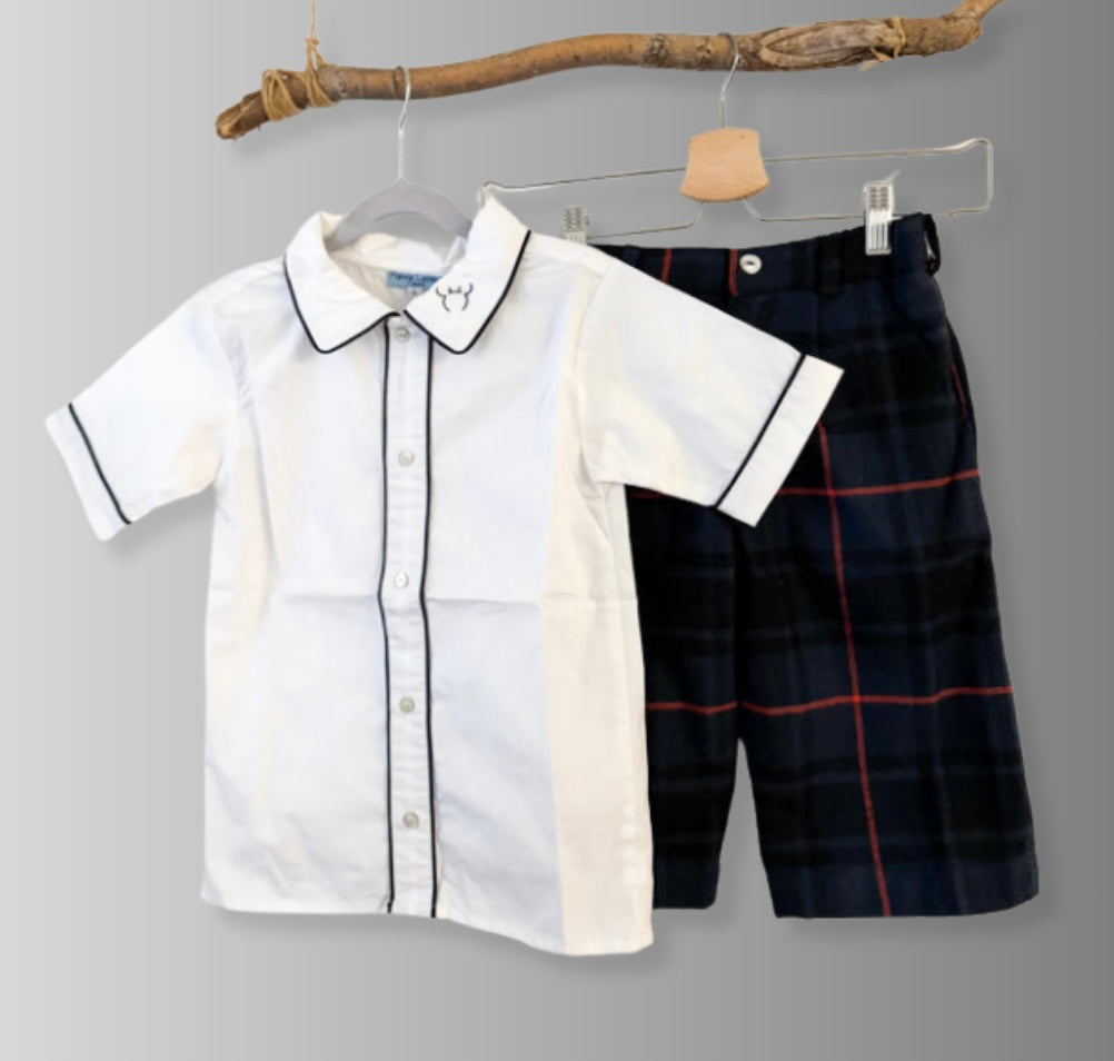 ** SECONDS SALE ** The Boy set - Tartan Navy