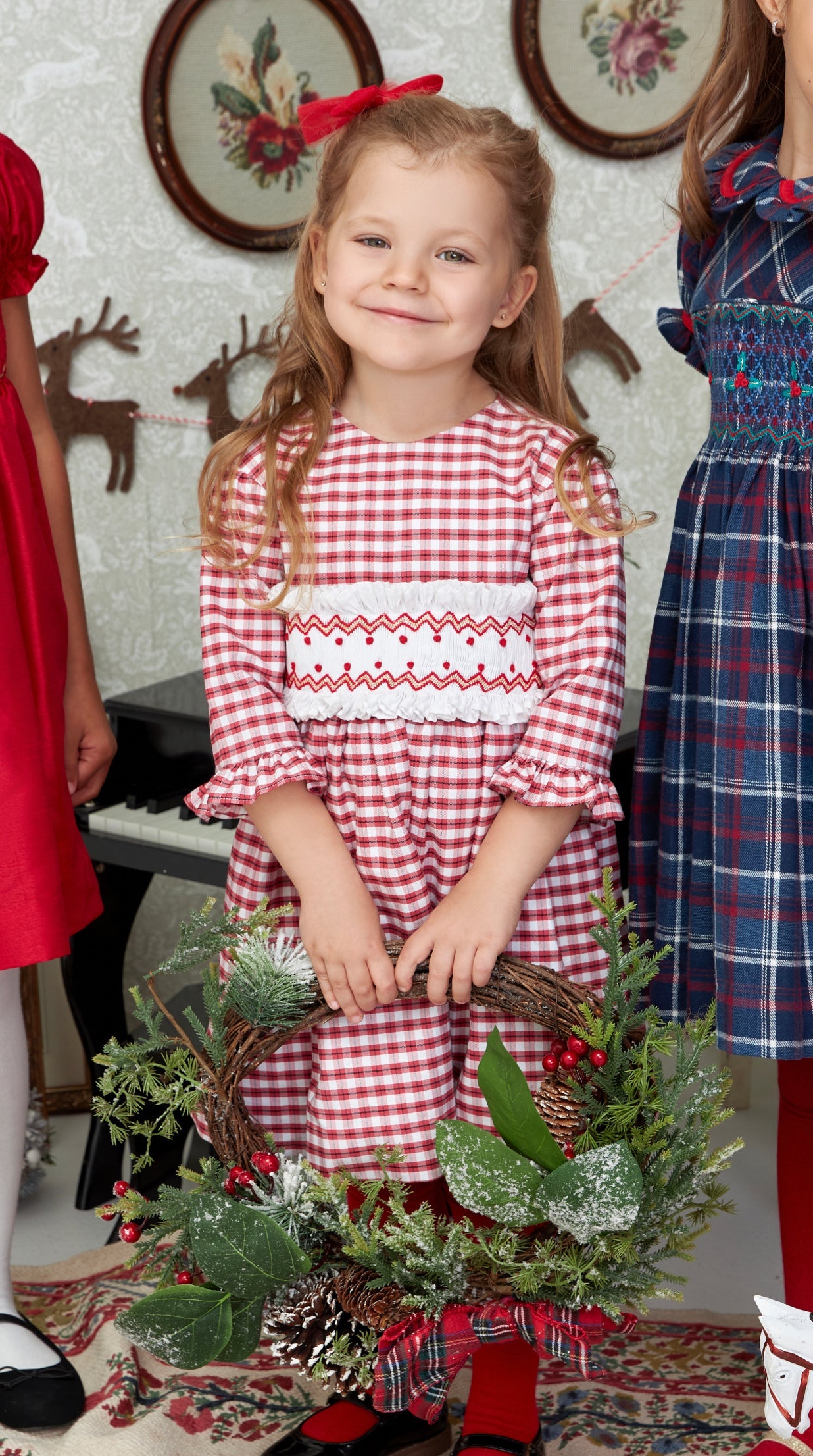 ** SECONDS SALE ** The hand smocked OPHELIA dress - Red and white