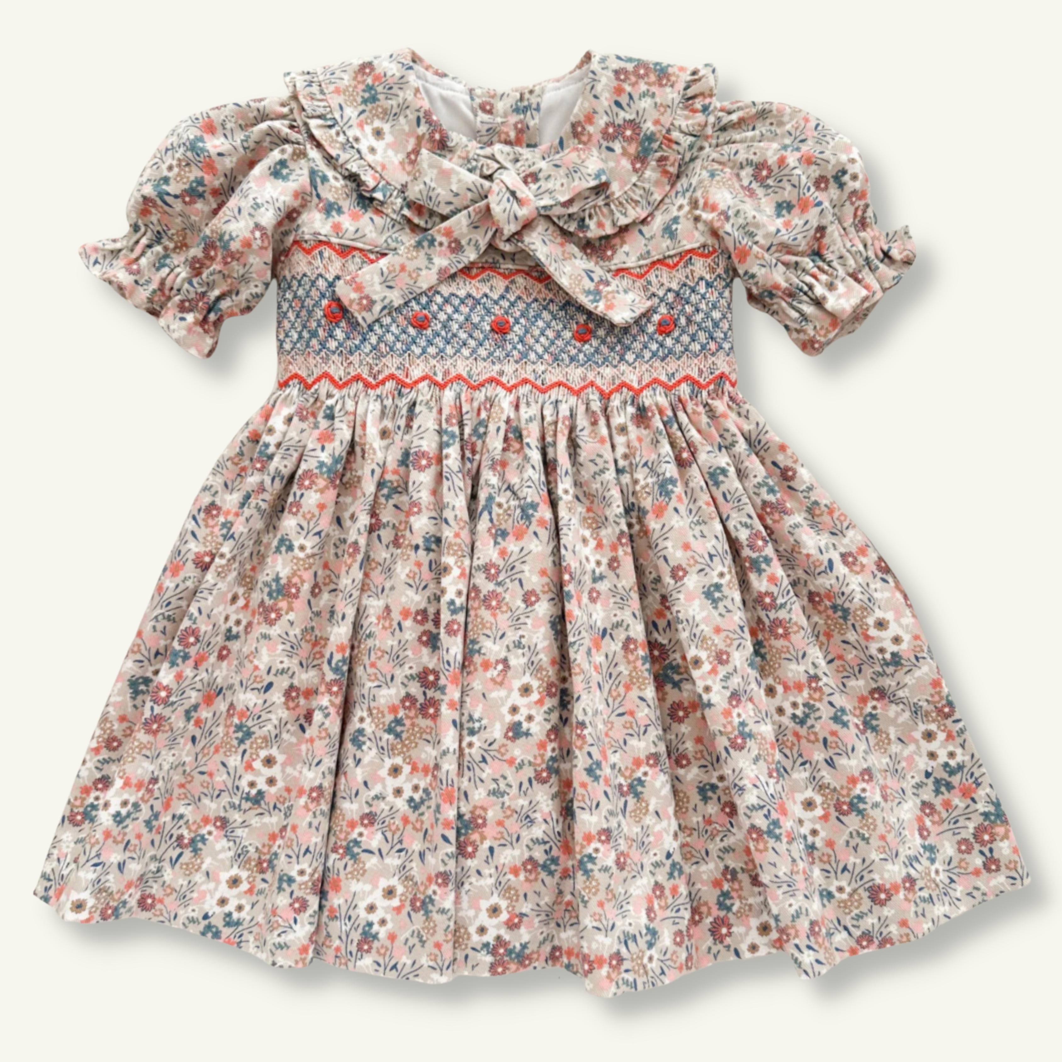 The hand smocked GABRIELLA dress - Floral