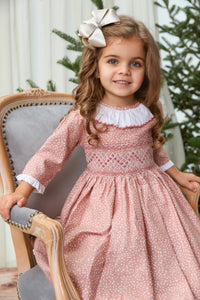 The hand smocked DORIANE dress - Rose Berry