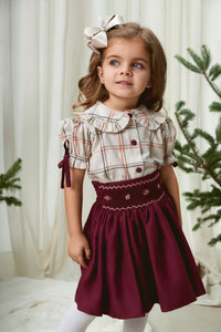 The hand smocked CALISTA set - Burgundy