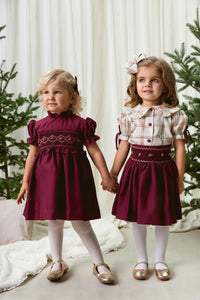 The hand smocked CALISTA set - Burgundy