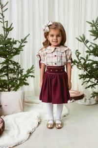 The hand smocked CALISTA set - Burgundy