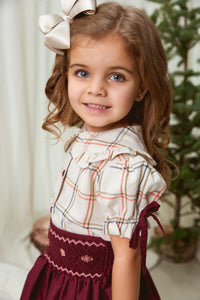 The hand smocked CALISTA set - Burgundy