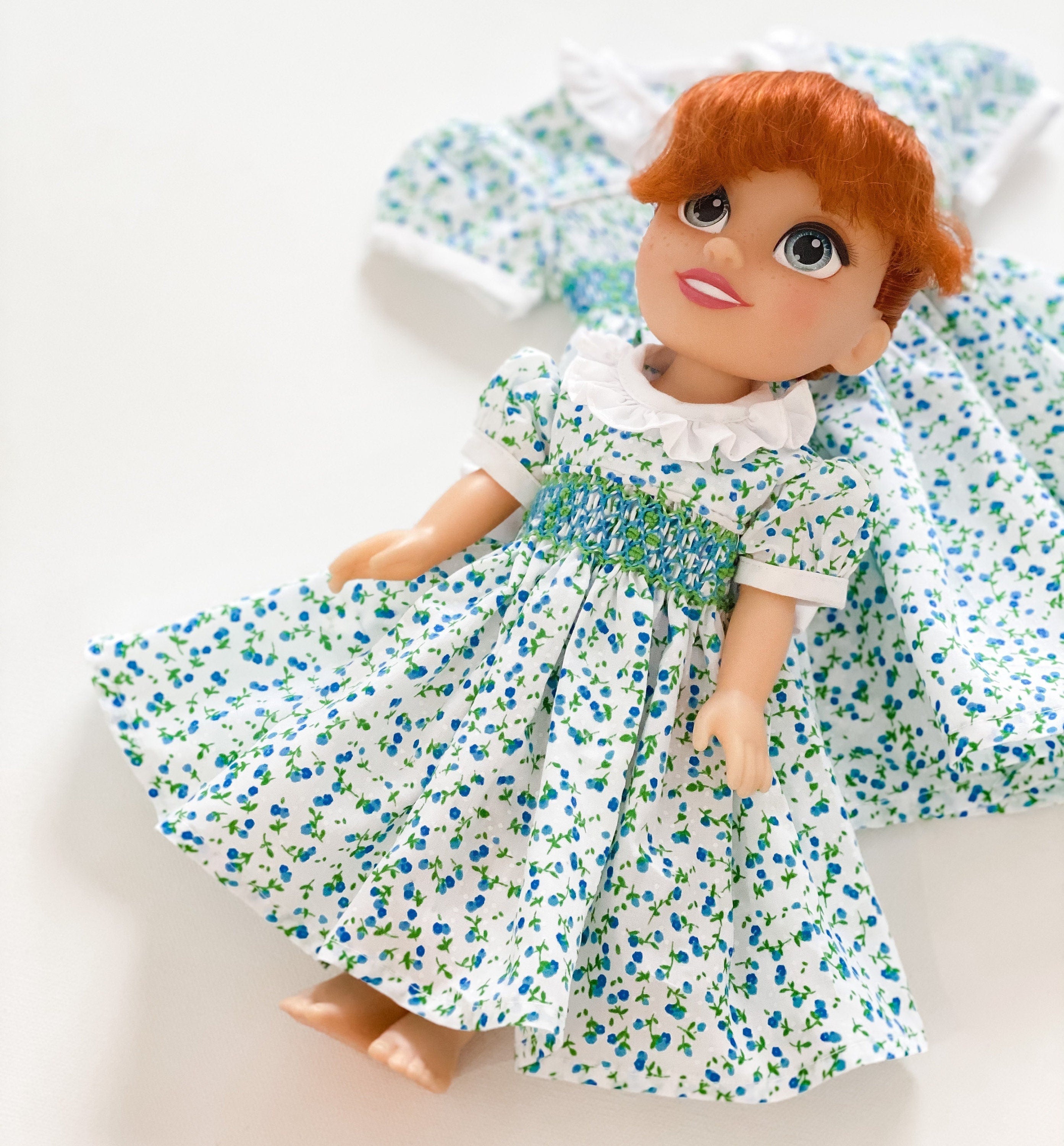 ** SECONDS SALE** Hand smocked doll dress - SIENNA