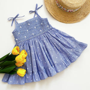 ** SECONDS SALE ** The hand smocked AVA dress (Sample)