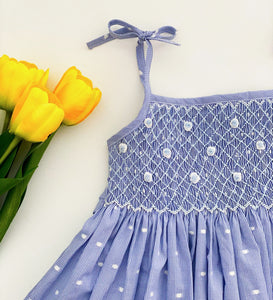 ** SECONDS SALE ** The hand smocked AVA dress (Sample)