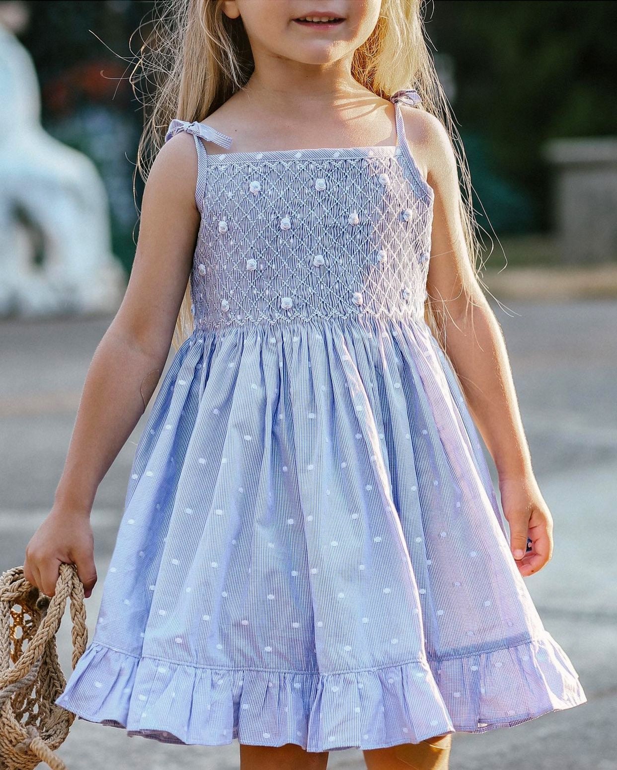 ** SECONDS SALE ** The hand smocked AVA dress (Sample)