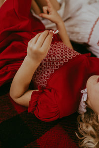 ** SECONDS SALE ** The hand smocked LUDIVINE dress - Red