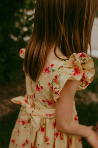 The hand smocked FIONA dress - Floral Yellow