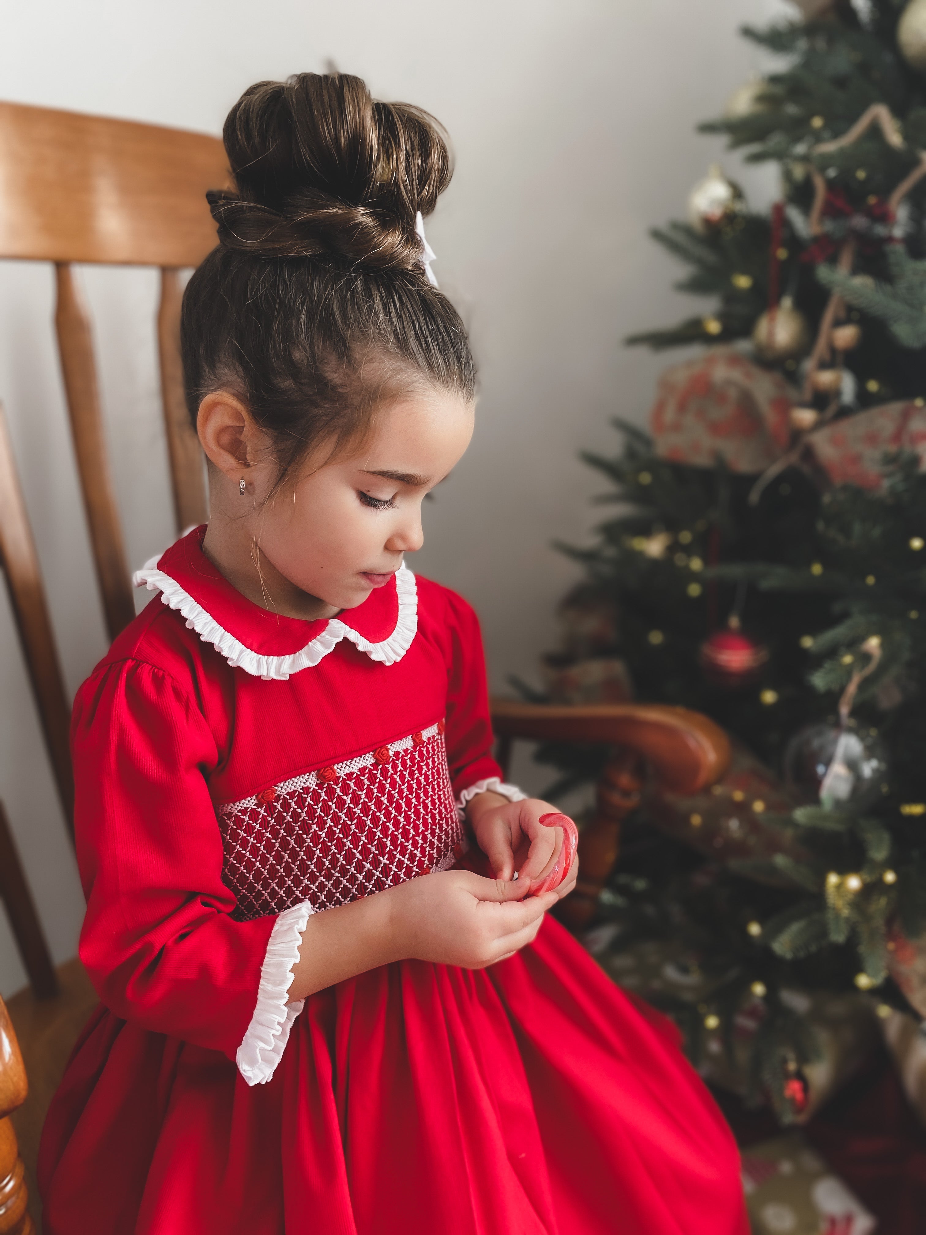 ** SECONDS SALE** The hand smocked CHLOE dress - Red