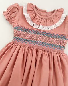 ** SECONDS SALE** The hand smocked ALIA dress - Pink Rosewood