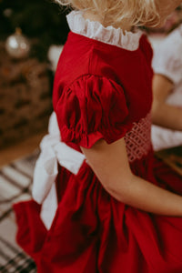 ** SECONDS SALE ** The hand smocked LUDIVINE dress - Red