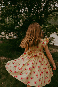 The hand smocked FIONA dress - Floral Yellow