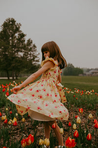 The hand smocked FIONA dress - Floral Yellow