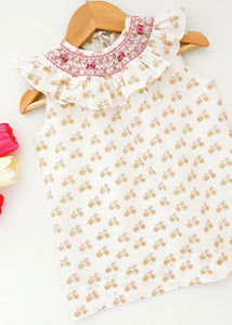 ** SECONDS SALE ** The hand smocked CLARA dress with bicycles prints