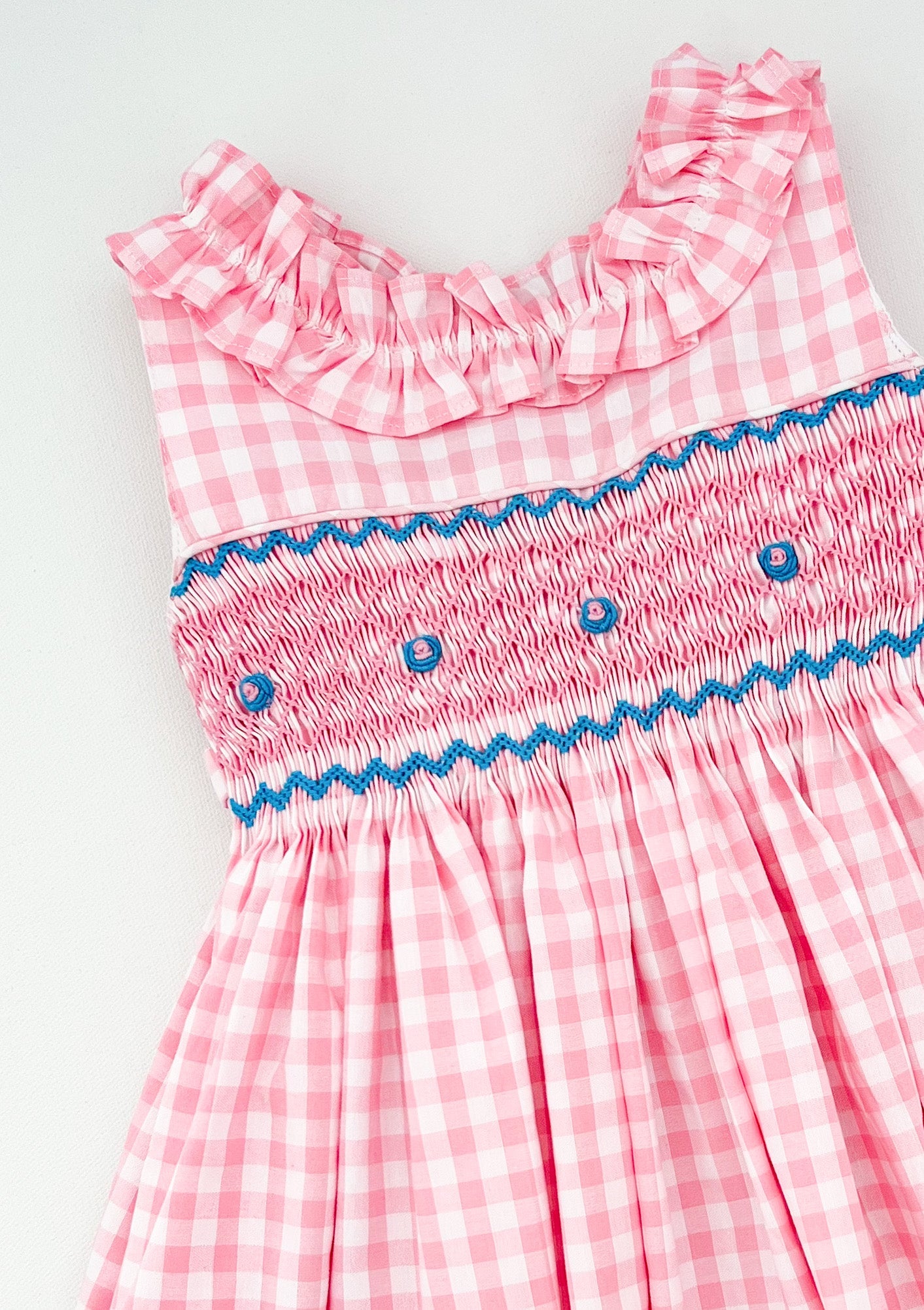 ** SECONDS SALE ** The hand smocked ROSALIE dress - Pink Vichy