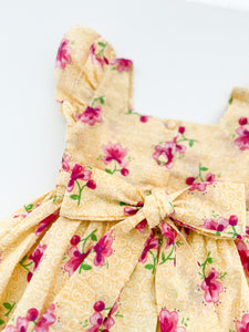 The hand smocked FIONA dress - Floral Yellow