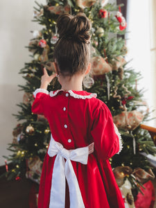 ** SECONDS SALE** The hand smocked CHLOE dress - Red