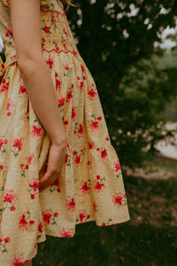 The hand smocked FIONA dress - Floral Yellow