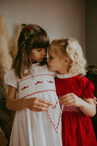 ** SECONDS SALE ** The hand smocked LUDIVINE dress - Red