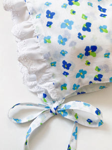 Cotton Bonnet - Floral blue