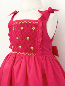 *SECONDS SALE* The hand smocked ELOÏSE dress - Fuchsia