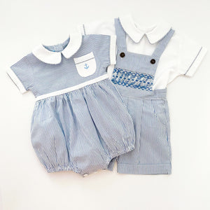 The hand smocked JOSEPH - Blue
