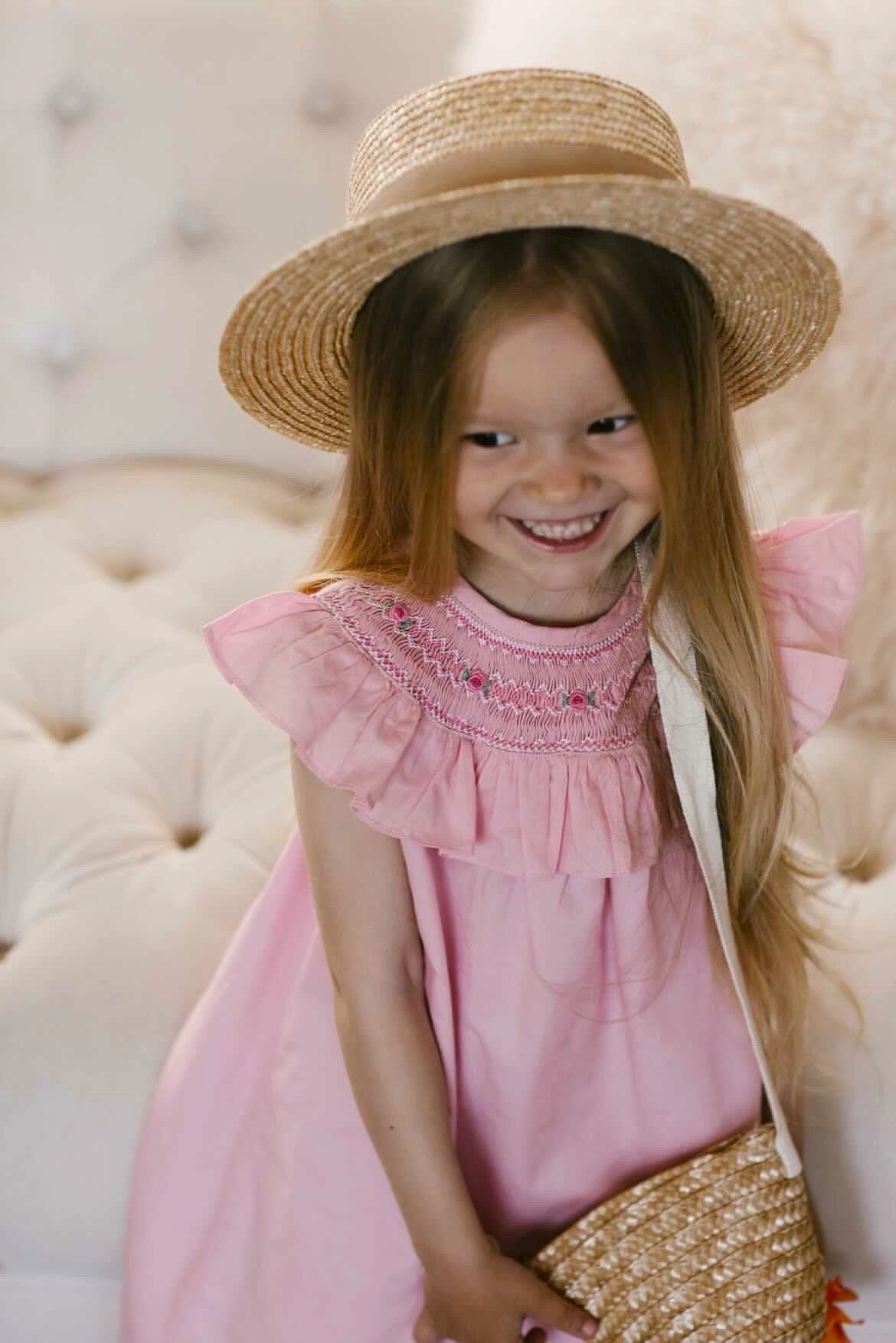 The hand smocked CLARA dress - in pink
