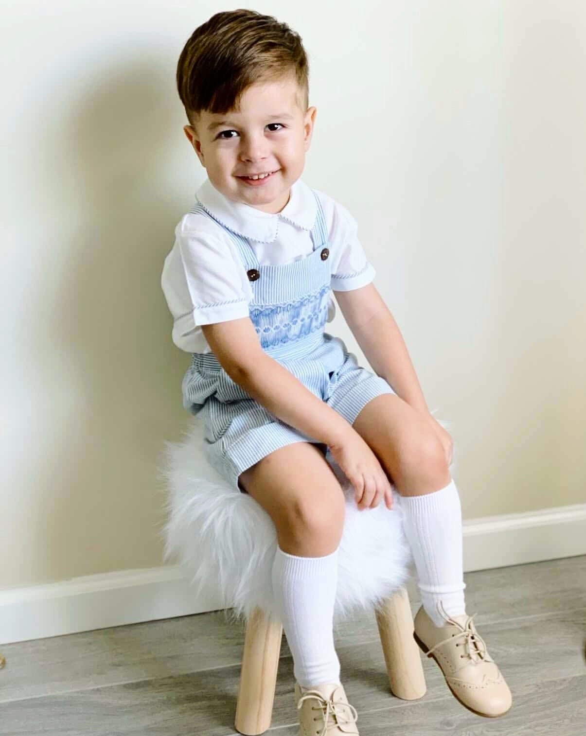 The hand smocked JOSEPH - Blue