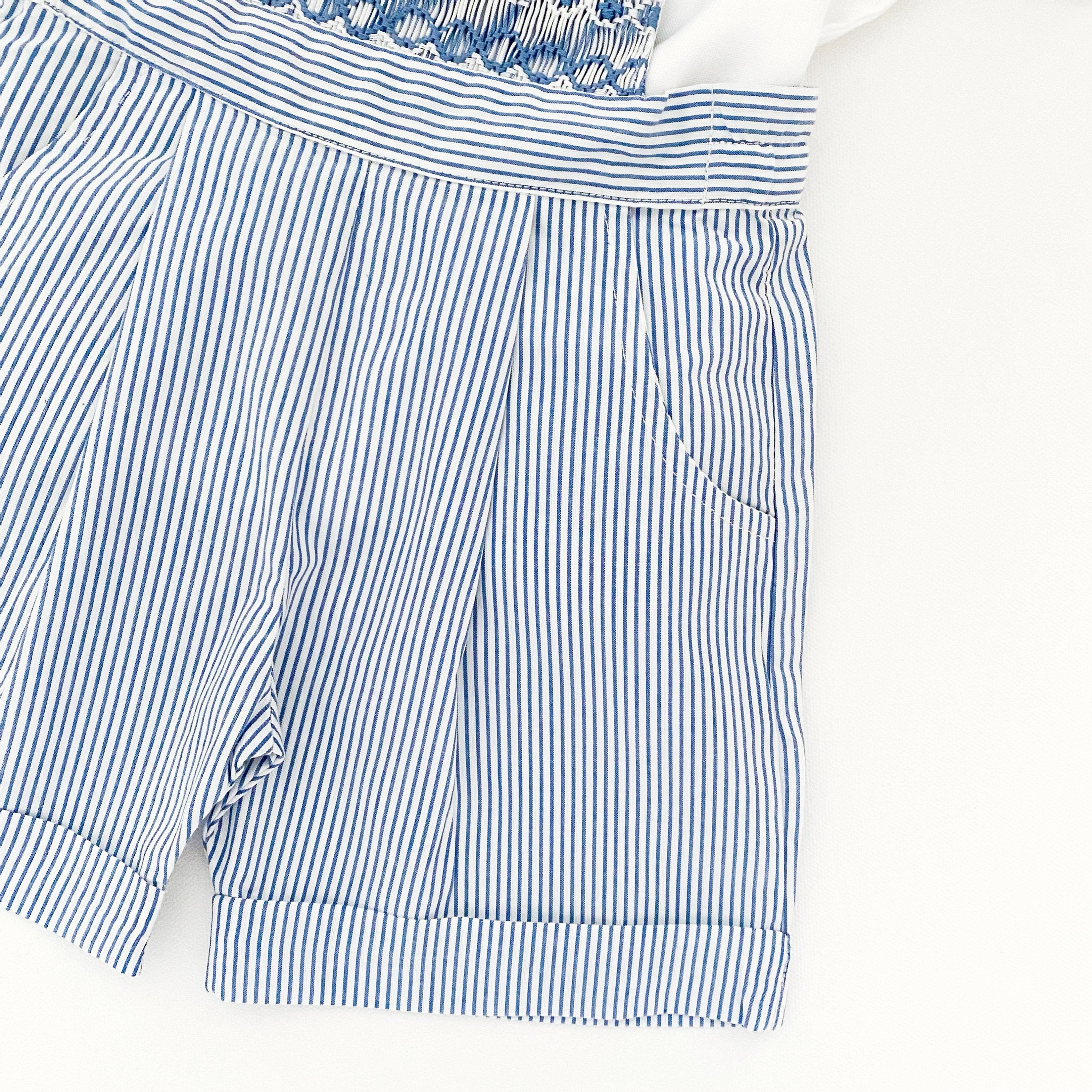 The hand smocked JOSEPH - Blue