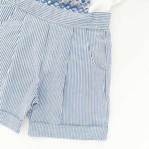 The hand smocked JOSEPH - Blue