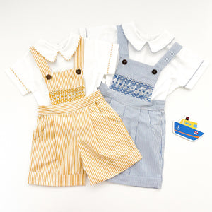 The hand smocked JOSEPH - Blue