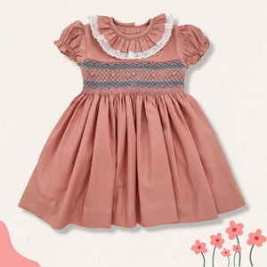 The hand smocked ALIA dress - Pink Rosewood