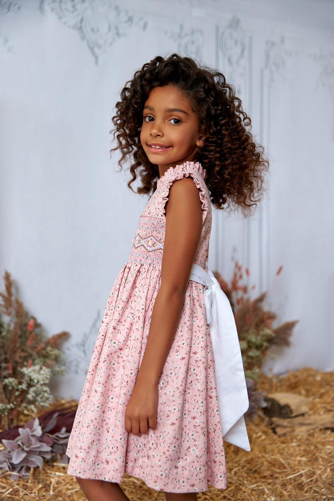 ** SOLD OUT ** The hand smocked IRIS dress - Pink Floral