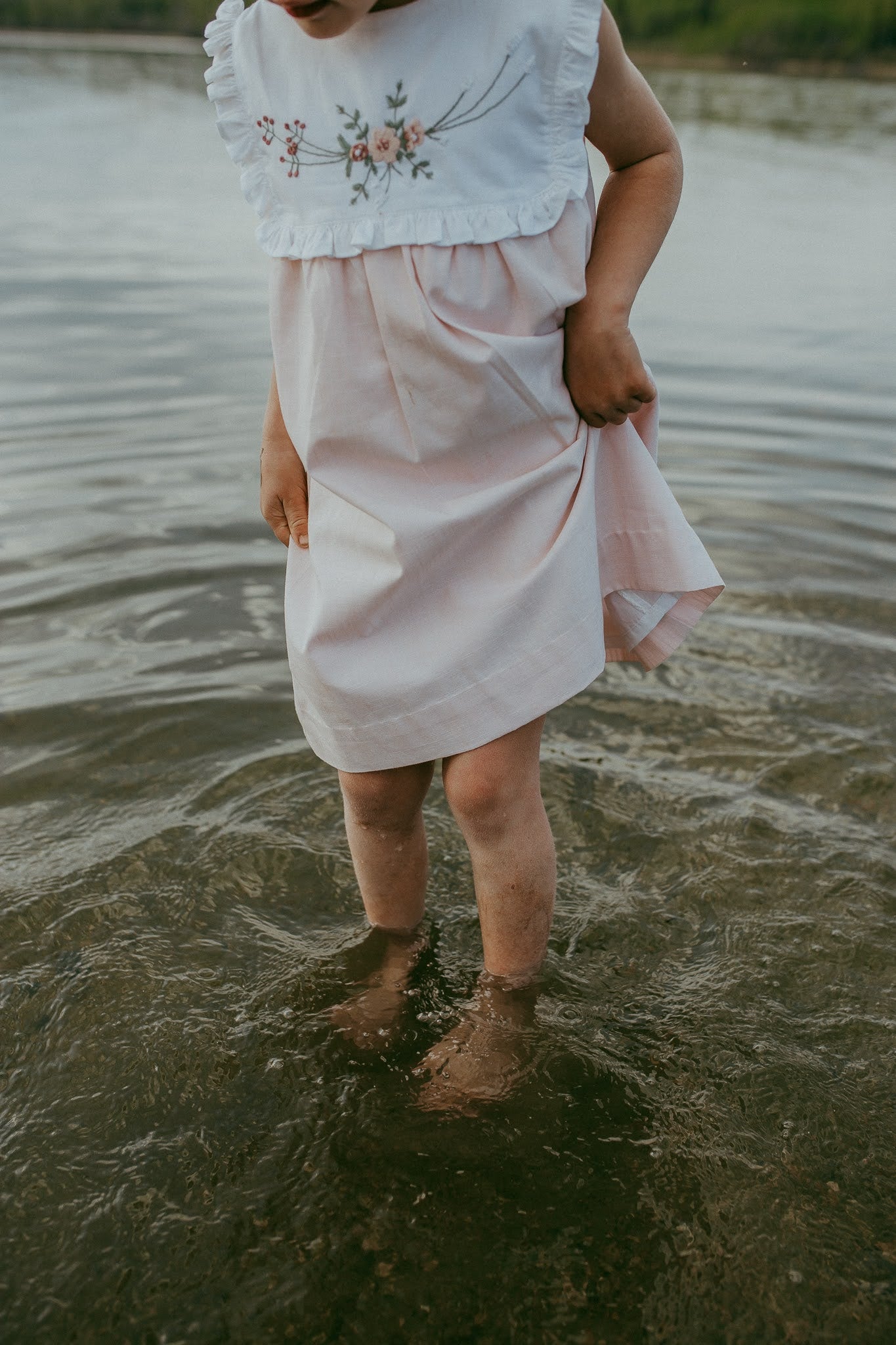 *SECONDS SALE* The hand embroidered ALICIA dress - in light pink