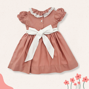 The hand smocked ALIA dress - Pink Rosewood