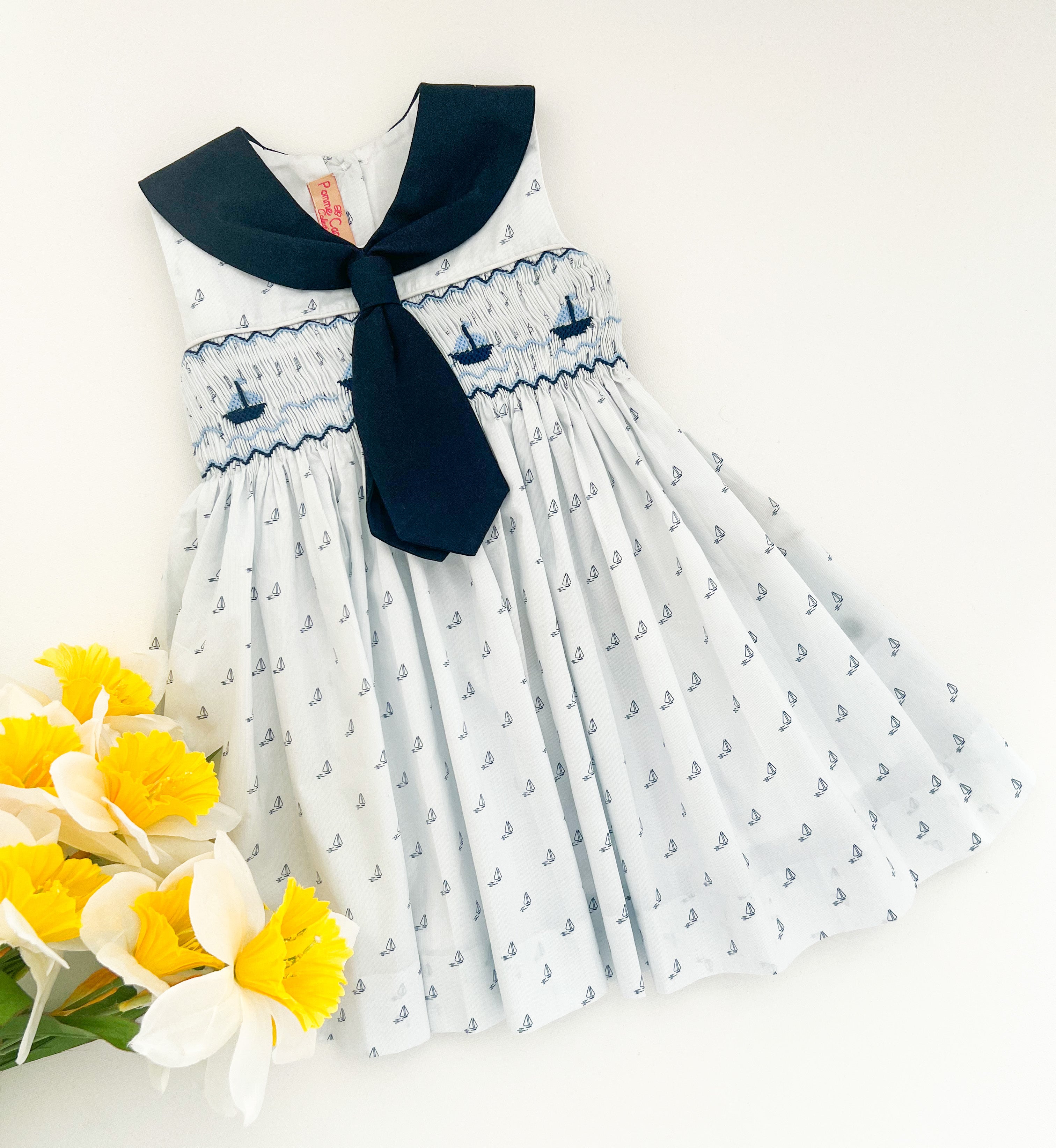 The hand smocked TESSA dress - Sailor