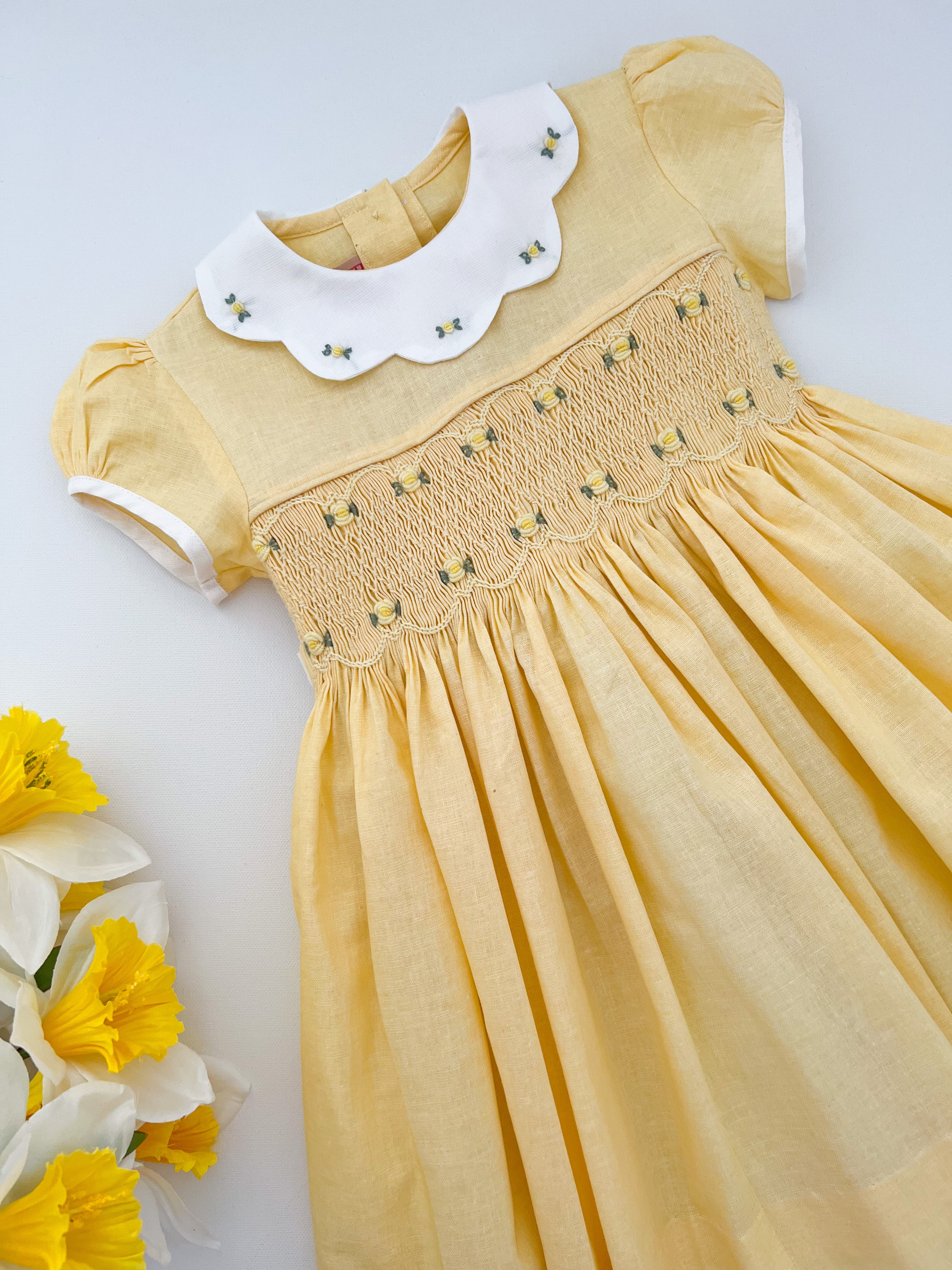 The hand smocked GRACE dress - in yellow