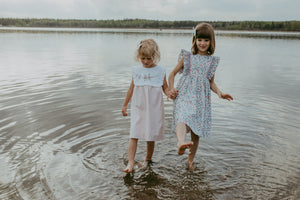 *SECONDS SALE* The hand embroidered ALICIA dress - in light pink