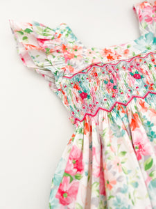 ** SOLD OUT ** The hand smocked FIONA dress - Tropical Floral